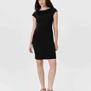 Quince Black Mini Dress with Cap Sleeves